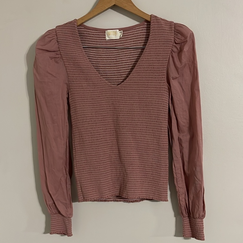 Nation LTD Pink Striped Blouse